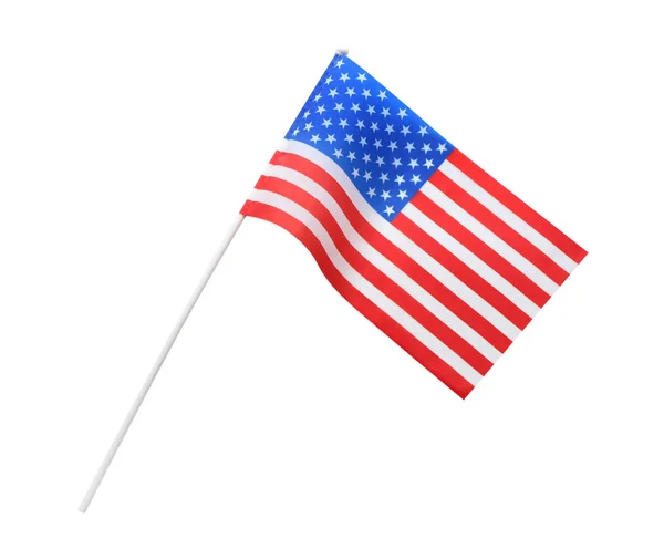 Американський Прапор Ізольовані Білому Національним Символом Сша — стокове фото