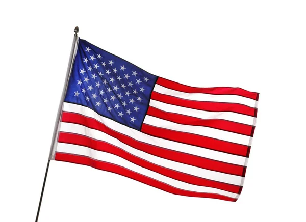 Amerikansk Flag Isoleret Hvidt Nationalt Symbol Usa - Stock-foto