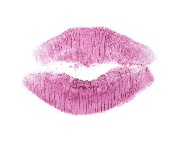 Colore Rossetto Bacio Segno Sfondo Bianco — Foto Stock