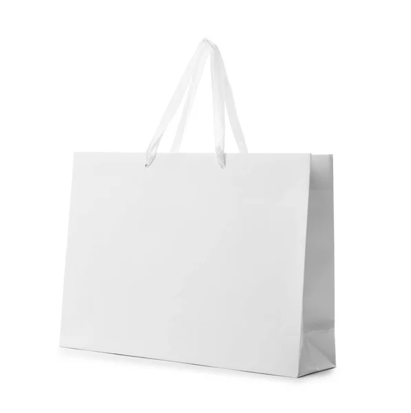 Paper Shopping Bag Handles White Background Mockup Design — Stock Photo, Image