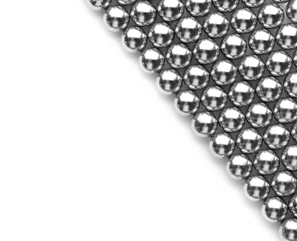 Metalen Magnetische Ballen Geïsoleerd Wit Top Uitzicht Ruimte Voor Tekst — Stockfoto