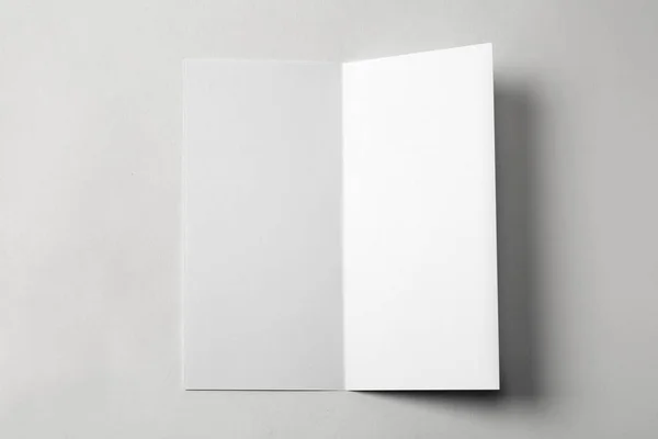 Lege Brochure Witte Achtergrond Boven Weergave Bespotten Voor Ontwerp — Stockfoto