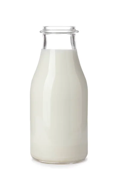 Bottle Fresh Milk White Background — Stock Photo, Image