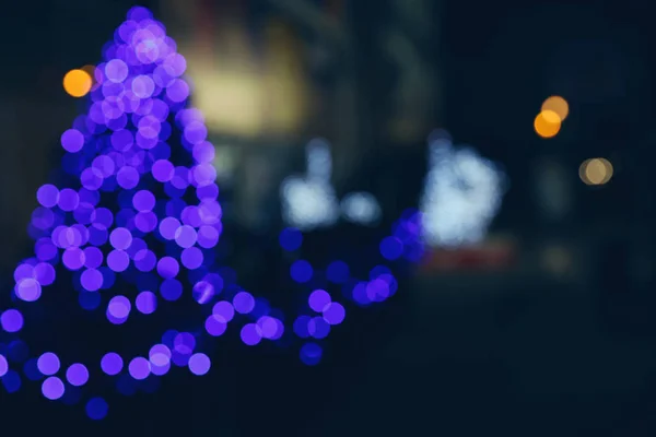 Hermosas Luces Calle Por Noche Efecto Bokeh — Foto de Stock