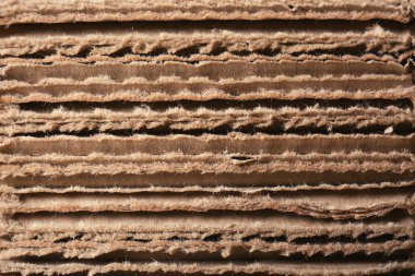 Oluklu karton yaprak closeup görünümü. Geri dönüştürülebilir ambalaj malzemesi