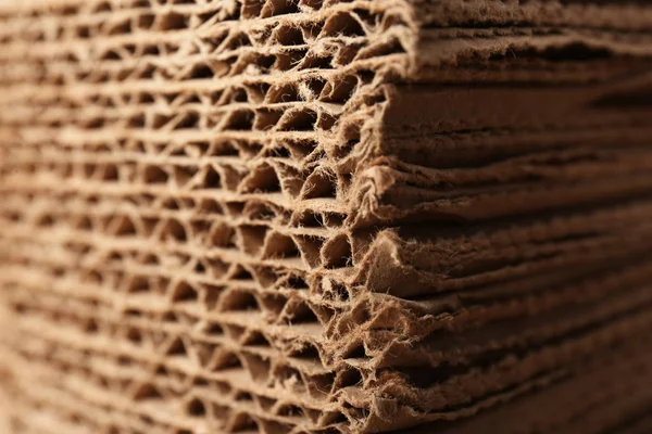 Vista Cerca Las Hojas Cartón Corrugado Material Embalaje Reciclable — Foto de Stock