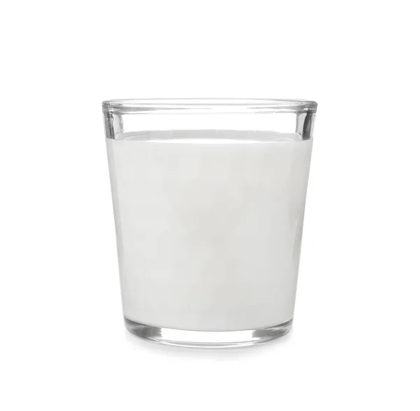 Стекло Свежим Молоком Изолированным Белом — стоковое фото