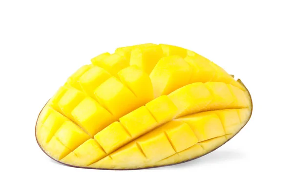 Fresh Juicy Mango Half Isolated White — Stock Photo, Image