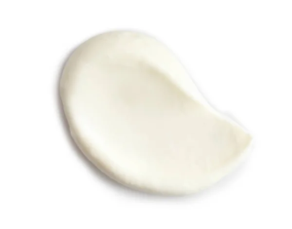 Deliciosa Crema Agria Sobre Fondo Blanco Vista Superior Productos Lácteos — Foto de Stock