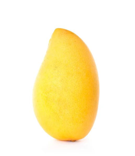 Verse Rijpe Sappige Mango Geïsoleerd Wit — Stockfoto