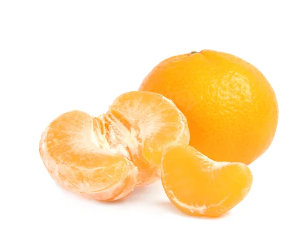 Mandarines Mûres Savoureuses Sur Fond Blanc Agrumes — Photo