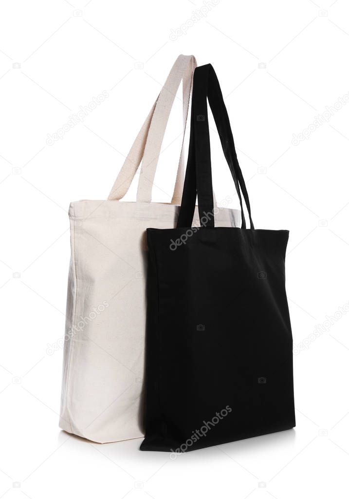 Eco bags on white background. Mock up for design