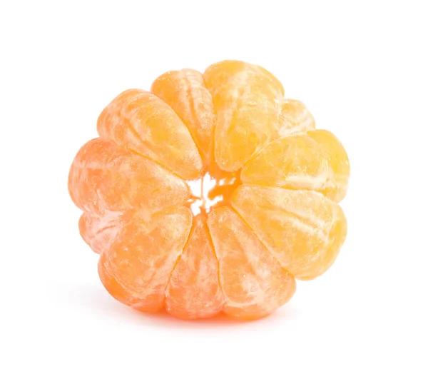 Peeled Ripe Tangerine White Background Citrus Fruit — Stock Photo, Image