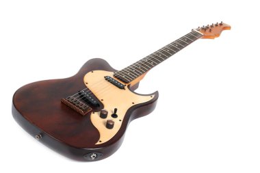 Elektro gitar beyaz arka plan üzerinde. Müzik aleti
