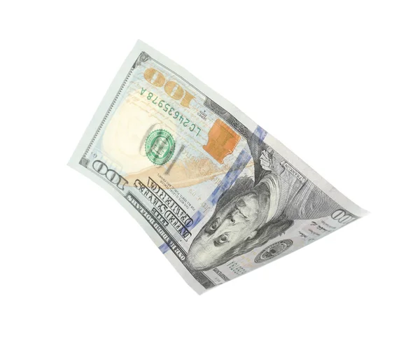 Banconota Dollaro Sfondo Bianco Moneta Nazionale Americana — Foto Stock
