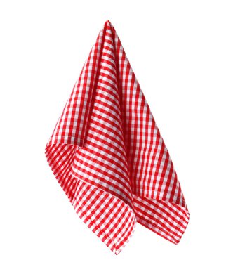 Beyaz arka plan üzerinde tablo ayarı için kumaş peçete