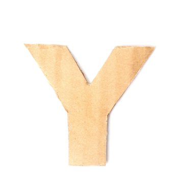 Karton beyaz zemin üzerine yapılan Y harfi