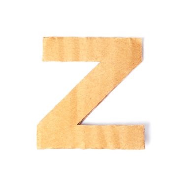 Karton beyaz zemin üzerine yapılan Z harfi