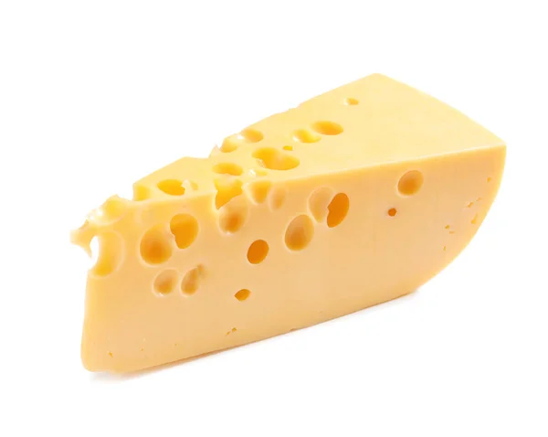 白い背景の上のチーズの部分 高たんぱくの自然食品 — ストック写真