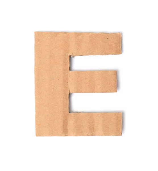 Letter Made Cardboard White Background — Stock Photo, Image