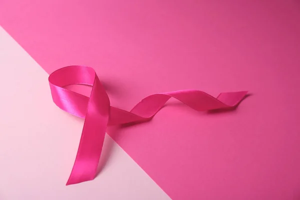 Fita Rosa Fundo Cor Conceito Consciência Câncer Mama — Fotografia de Stock