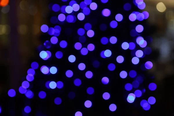 Hermosas Luces Calle Por Noche Efecto Bokeh — Foto de Stock