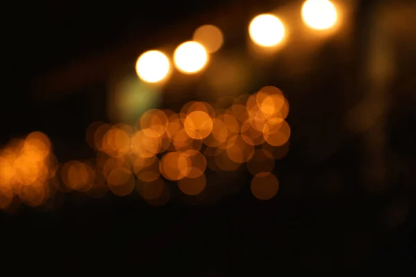 Hermosas Luces Calle Por Noche Efecto Bokeh —  Fotos de Stock