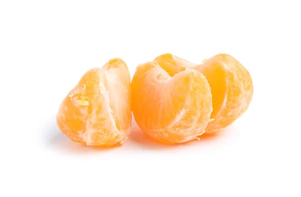 Pieces Ripe Tangerine White Background — Stock Photo, Image