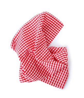 Beyaz arka plan üzerinde tablo ayarı için kumaş peçete