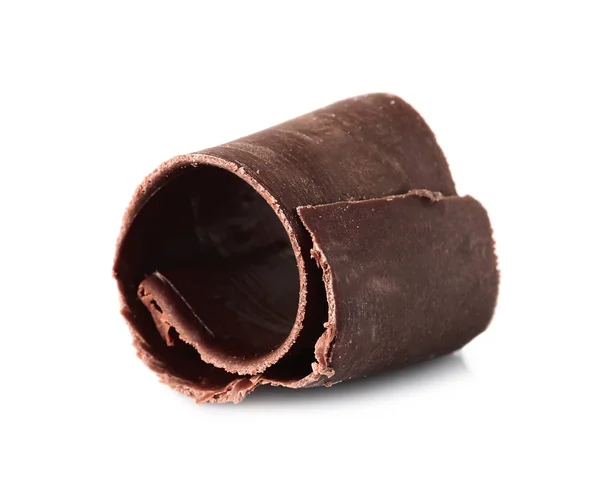 Schokoladenrolle Für Dekor Isoliert Auf Weiß — Stockfoto