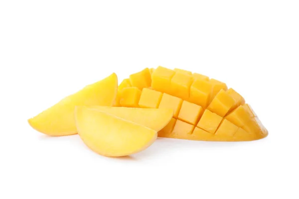 Fresh Juicy Mango Isolated White Tropical Fruit — Stock Photo, Image