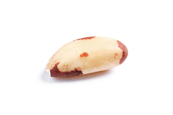 Kacang Brazil Lezat Dengan Latar Belakang Putih Camilan Sehat — Stok Foto