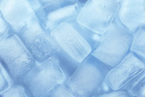 Melting Ice Cubes Color Background Top View — Stock Photo, Image