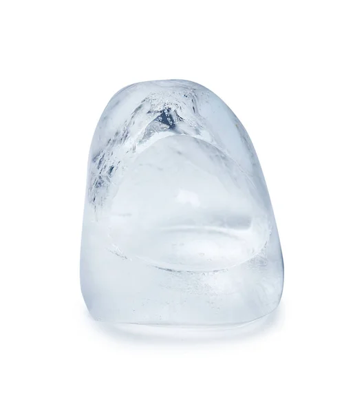 Cubo Gelo Derretendo Fundo Branco Líquido Congelado — Fotografia de Stock