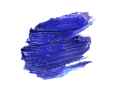 Soyut brushstroke beyaz izole mavi boya