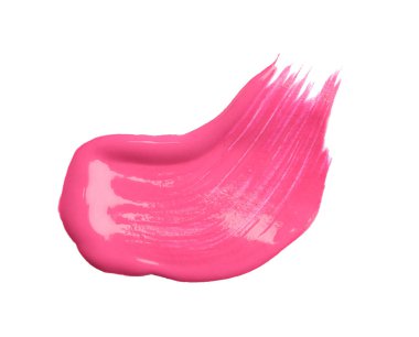Beyaz üzerine izole edilmiş pembe boya fırça darbesi