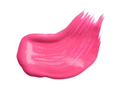 Beyaz üzerine izole edilmiş pembe boya fırça darbesi