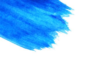 Soyut brushstroke beyaz izole mavi boya. Metin için yer
