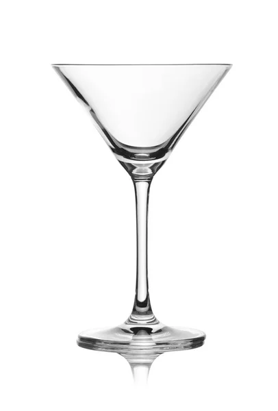 Empty Crystal Martini Glass White Background — Stock Photo, Image
