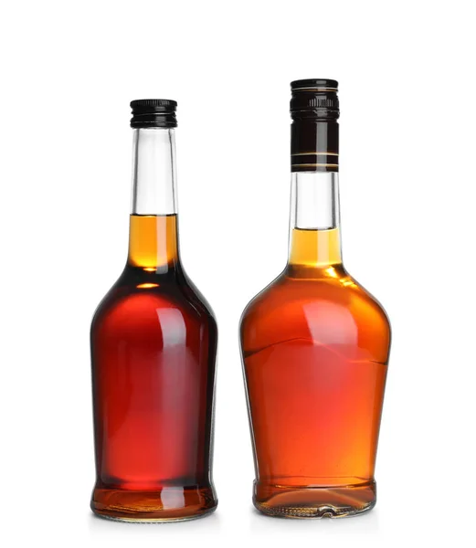 Flessen Van Scotch Whisky Witte Achtergrond — Stockfoto