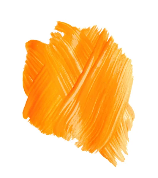 Abstrakter Pinselstrich Orangefarbener Farbe Isoliert Auf Weiß — Stockfoto