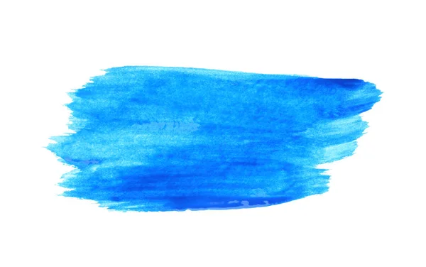 Coup Pinceau Abstrait Peinture Bleue Isolé Sur Blanc — Photo