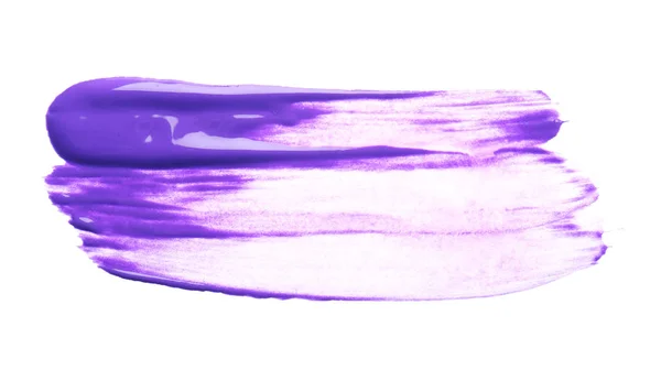 Abstract Brushstroke Violet Paint Isolated White — Stock Photo, Image