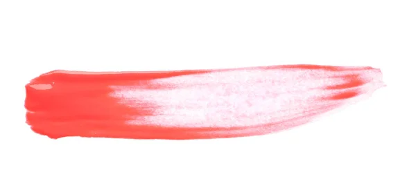 白で隔離赤いペンキの抽象的なブラシ ストローク — ストック写真