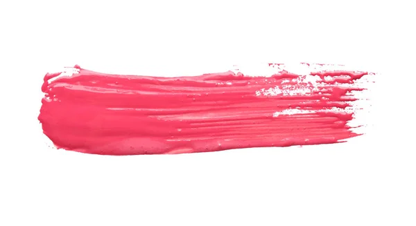 Abstrakt Penseldrag Rosa Färg Isolerad Vit — Stockfoto