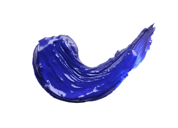 Абстрактный Мазок Кистью Синей Краски Выделенной Белом — стоковое фото