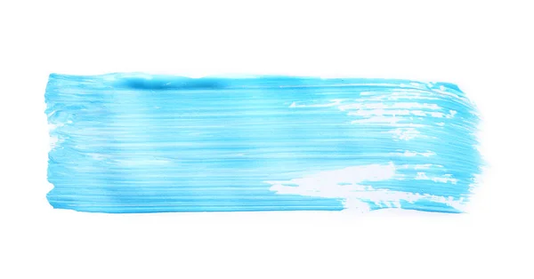 Abstract Brushstroke Blue Paint Isolated White — Stock Photo, Image