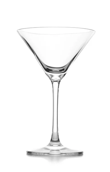 Άδειο Κρυστάλλινο Ποτήρι Μαρτίνι Λευκό Φόντο — Φωτογραφία Αρχείου