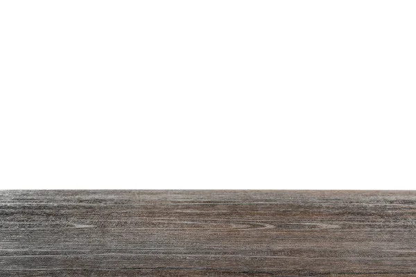 Mesa Madera Vacía Sobre Fondo Blanco Burla Para Diseño — Foto de Stock