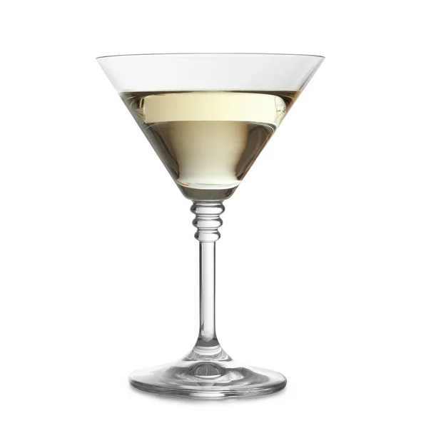 Glas Leckerer Martini Auf Weißem Hintergrund Raum Für Text — Stockfoto